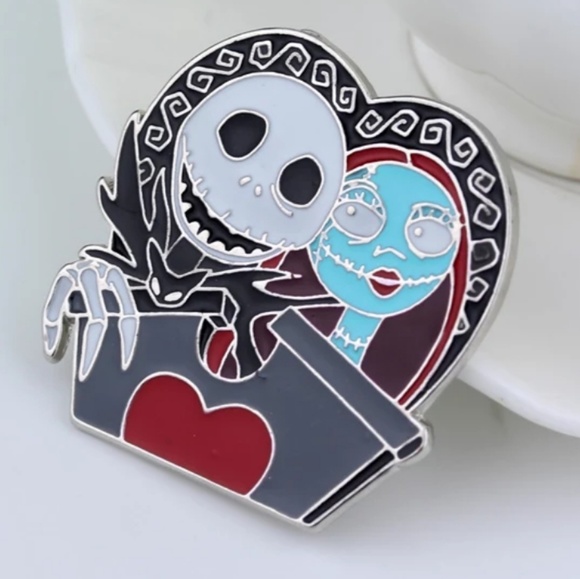 Disney Jewelry Nightmare Before Christmas Jack And Sally Pin Poshmark